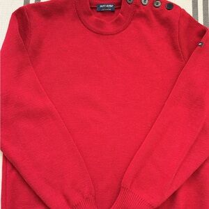 Saint James Dark Red Crewneck Sweater